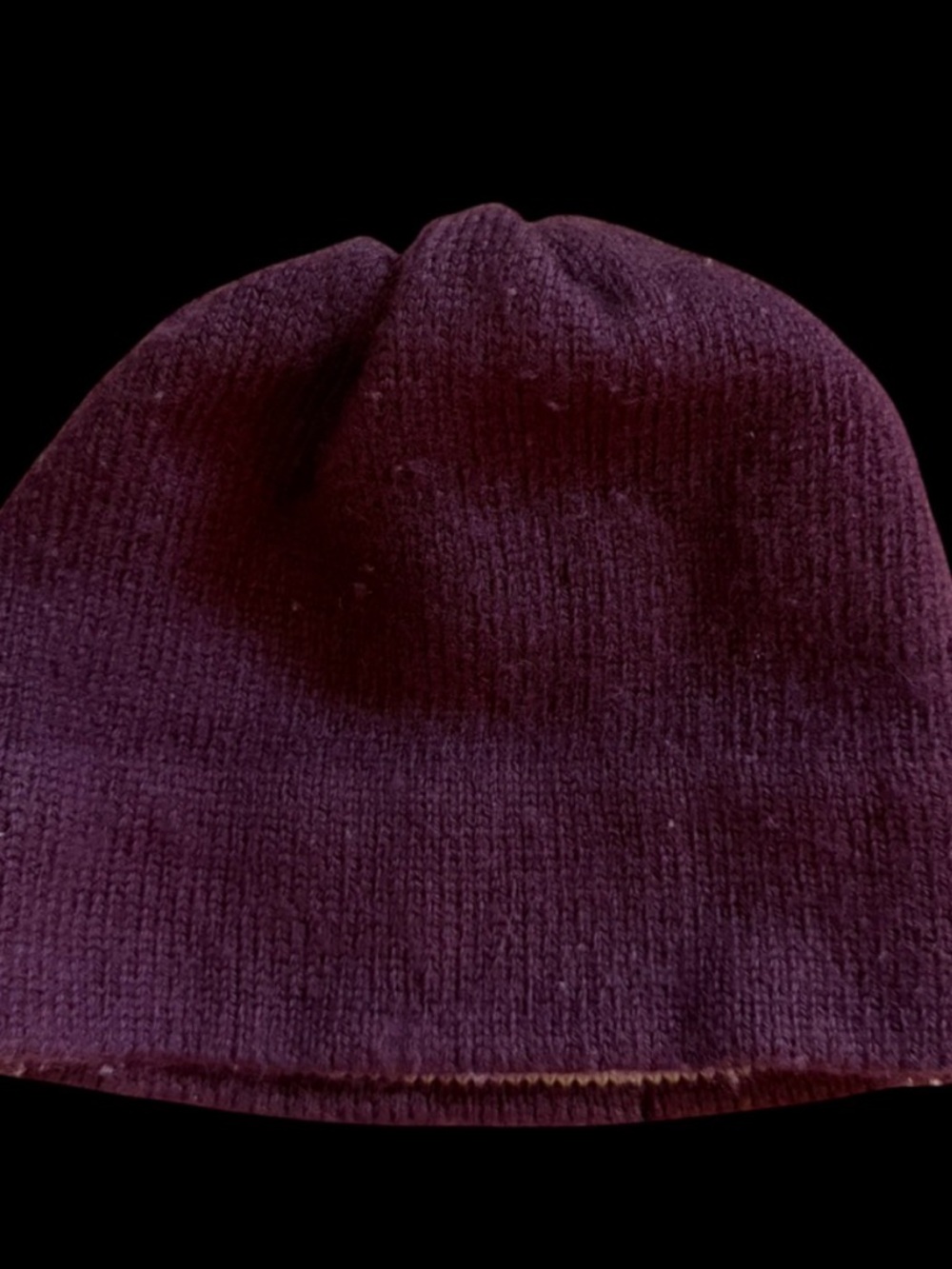 Plum Knit Beanie - Cozy Ribbed Winter Hat